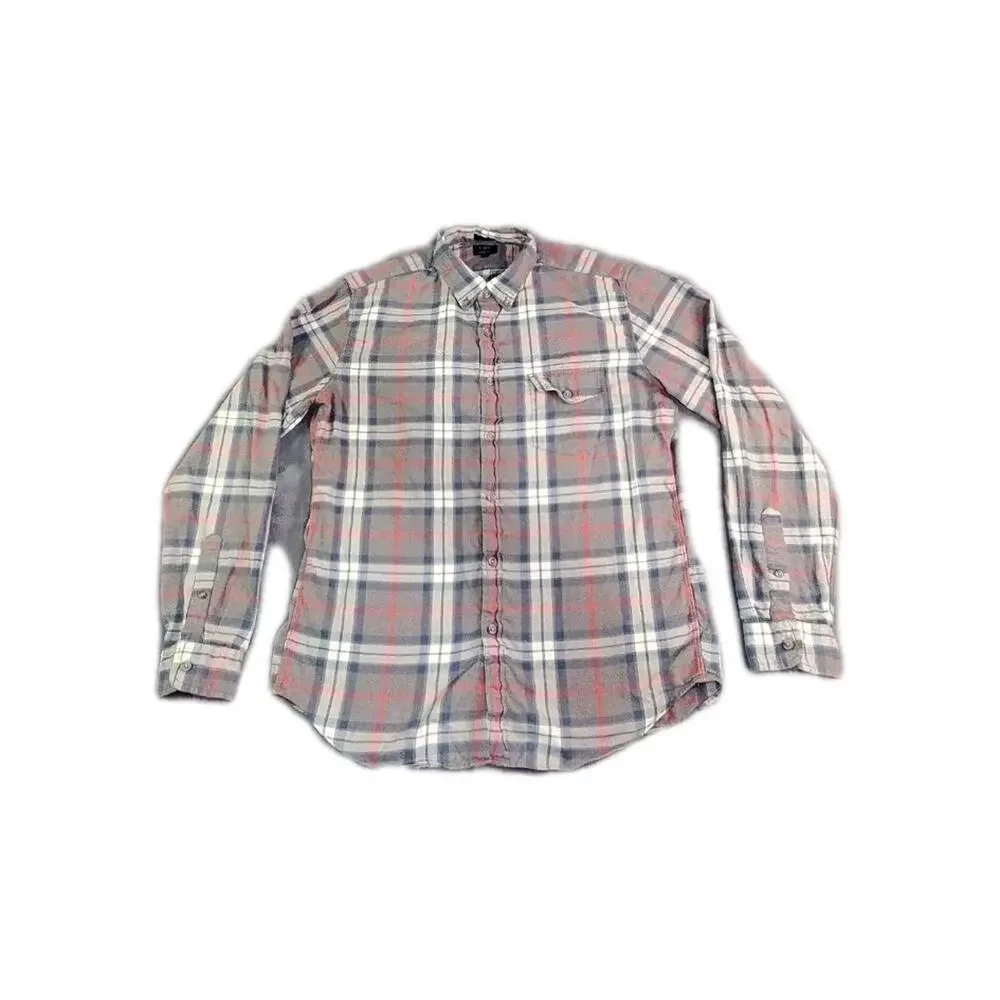 J.Crew Shirt Mens Sz L Slim Twill Button Down Shirt Long Sleeve Plaid Multicolor